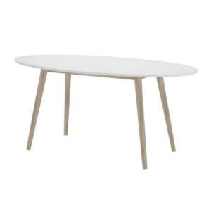 Appleton Wooden Dining Table In White And Oak Effect