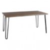 Boroh Wooden Dining Table With Black Metal Legs In Natural