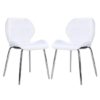 Darcy Dining Chair In White Faux Leather in A Pair