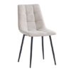 Ebele Fabric Dining Chair In Linen With Black Legs