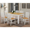Fauve Wooden Dining Set In Natural And White With 6 Chairs