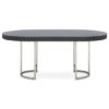 Genera High Gloss Dining Table With Silver Steel Frame In Grey
