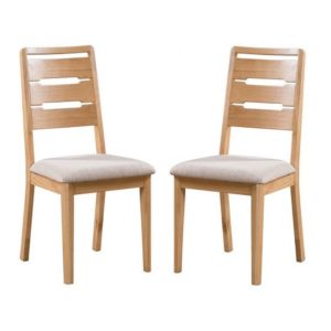 Holborn Wooden Dining Chair In Oak Finish In A Pair