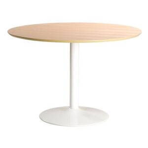 Ibika Wooden Dining Table Round With Metal Base In Oak