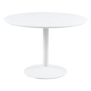 Ibika Wooden Dining Table Round With Metal Base In White