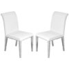Kirkland White Faux Leather Dining Chairs In Pair