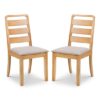 Liliya Waxed Oak Wooden Dining Chairs In Pair