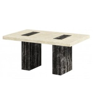 Panos Marble Dining Table In Natural And Lacquer