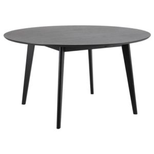 Redondo Large Round Wooden Dining Table In Black