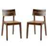 Reverso Two Tone Oak Wooden Dining Chairs In Pair