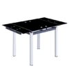 Sarah Extending Black Glass Dining Table With Chrome Legs