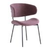 Wera Fabric Dining Chair In Dusty Rose With Black Legs