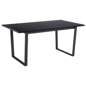 Altoona Wooden Dining Table Rectangular In Black Marble Effect