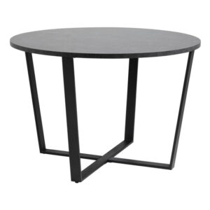 Altoona Wooden Dining Table Round In Black Marble Effect