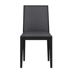 Lapis Wooden Dining Chair In Wenge With Grey Fabric Seat