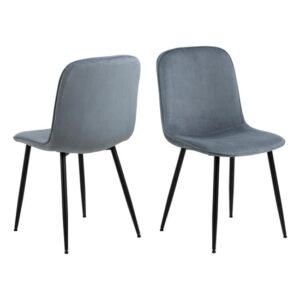 Davos Grey Fabric Dining Chairs In Pair