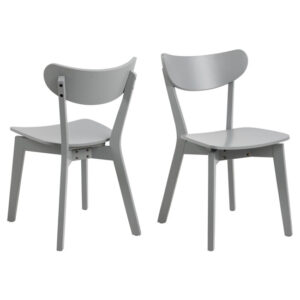 Reims Grey Rubberwood Dining Chairs In Pair