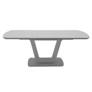 Lazaro Large Glass Extending Dining Table With Light Grey Base