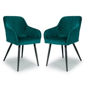 Menton Mint Green Brushed Velvet Dining Chairs In Pair