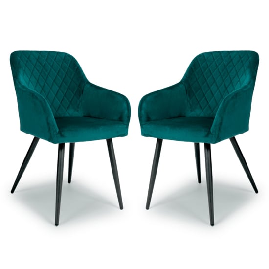 Menton Mint Green Brushed Velvet Dining Chairs In Pair