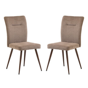 Mason Mocha Fabric Dining Chairs With Wenge Legs In Pair