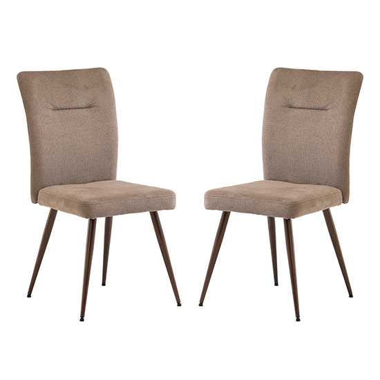 Mason Mocha Fabric Dining Chairs With Wenge Legs In Pair