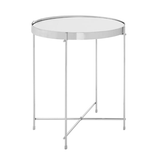 Alluras Round Small Black Glass Dining Table In Silver Frame