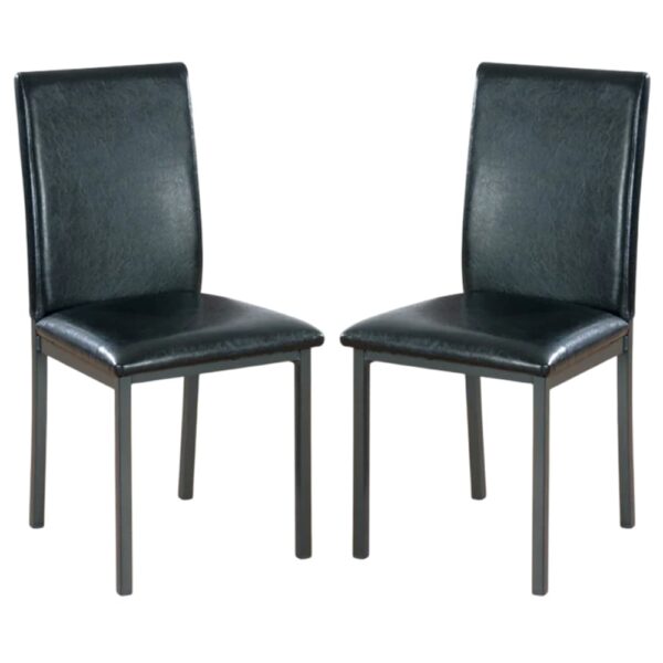 Billings Black Faux Leather Dining Chairs In Pair