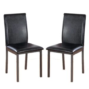 Billings Brown Faux Leather Dining Chairs In Pair