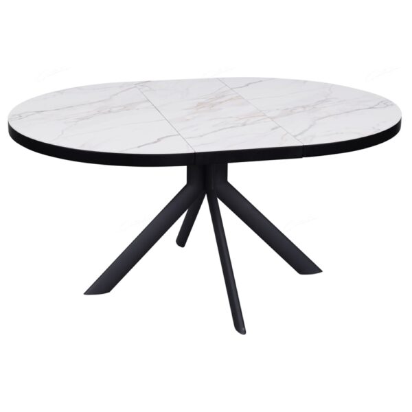 Denton Ceramic Marble Extending Dining Table In White