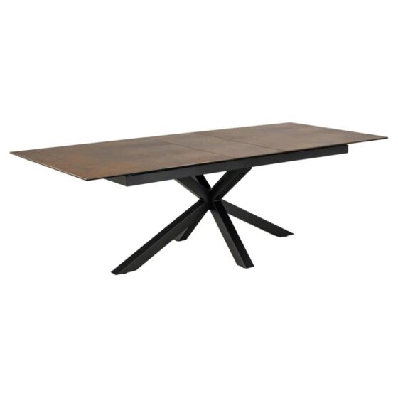 Hyeres Large Ceramic Extending Dining Table In Rusty Brown Lemco