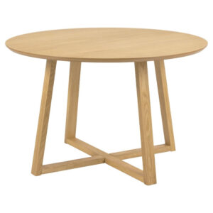 Malang Wooden Round Dining Table In Oak