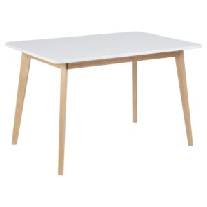 Rahway Wooden Rectangular Dining Table In White And Oak
