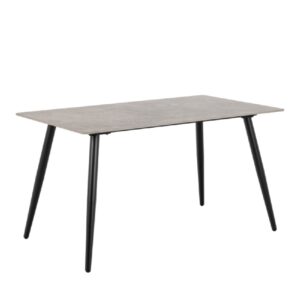Wellford Ceramic Dining Table Rectangular In Grey And Black