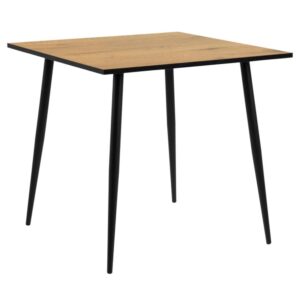 Woodburn Wooden Square Dining Table In Matt Wild Oak