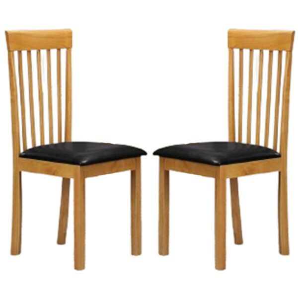 Aalto Oak Wooden Dining Chairs In Pair