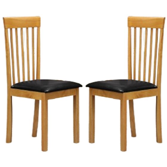 Aalto Oak Wooden Dining Chairs In Pair