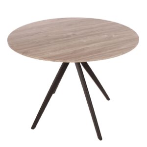 Arta Wooden Round Dining Table In Grey Oak Effect