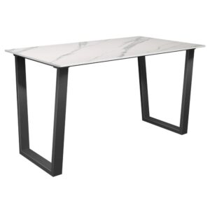 Cerritos Ceramic Rectangular Dining Table In Matte White