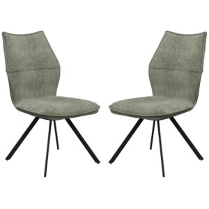 Comstock Green Fabric Dining Chairs In Pair