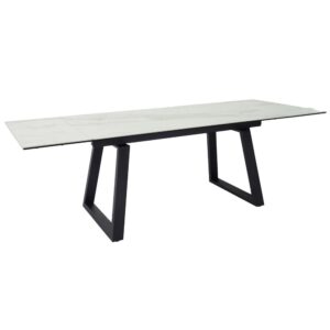 Darien Ceramic Marble Extending Dining Table In White