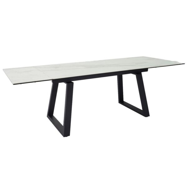 Darien Ceramic Marble Extending Dining Table In White