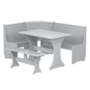 Hancock Wooden Corner Dining Set In Grey