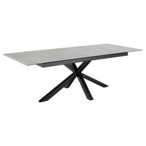 Hyeres Large Ceramic Extending Dining Table In Grey Anista