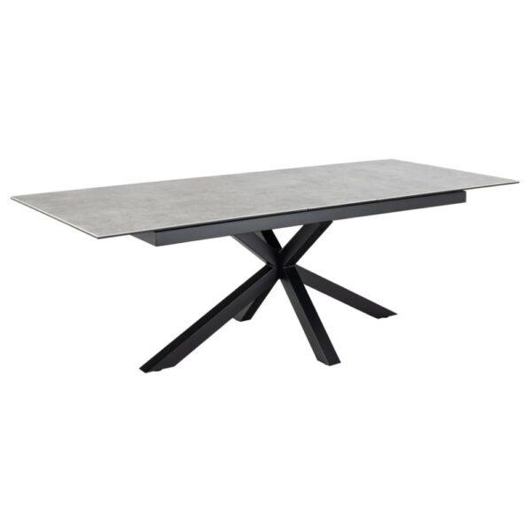 Hyeres Large Ceramic Extending Dining Table In Grey Anista