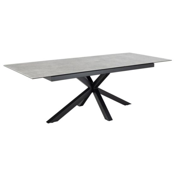 Hyeres Large Ceramic Extending Dining Table In Grey Anista