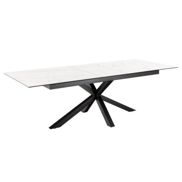 Hyeres Large Ceramic Extending Dining Table In White Akranes