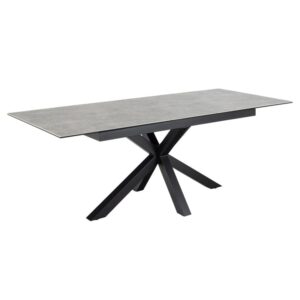 Hyeres Small Ceramic Extending Dining Table In Grey Anista