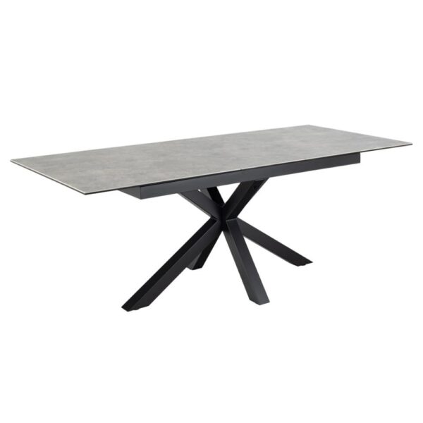 Hyeres Small Ceramic Extending Dining Table In Grey Anista