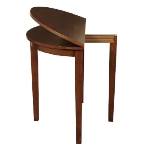 Marsic Wooden Half Moon Dining Table In Dark Brown